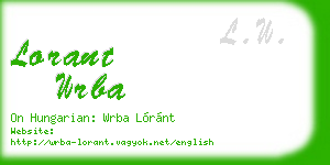 lorant wrba business card
